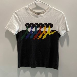 Brand new with tags Alice and Olivia retro rainbow wave tshirt